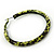Medium Lemon Yellow/ Black Snake Print Hoop Earrings In Silver Tone - 55mm Diameter - view 4
