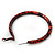 Medium Orange/ Black Snake Print Hoop Earrings In Silver Tone - 55mm Diameter - view 6