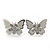 Teen Rhodium Plated Clear Crystal 'Butterfly' Stud Earrings - 15mm Width - view 4