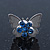 Teen Rhodium Plated Sky Blue Crystal 'Butterfly' Stud Earrings - 15mm Width - view 3