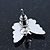 Teen Rhodium Plated Sky Blue Crystal 'Butterfly' Stud Earrings - 15mm Width - view 6