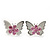 Teen Rhodium Plated Light Pink Crystal 'Butterfly' Stud Earrings - 15mm Width - view 3