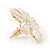 Transparent Off White Acrylic 'Daisy' Stud Earrings In Gold Plating - 25mm Diameter - view 5