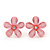 Light Pink Acrylic 'Daisy' Stud Earrings In Gold Plating - 25mm Diameter - view 5