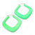 Large Matte Acrylic Square Doorknocker Hoop Earrings in Neon Green - 6cm Diameter - view 2