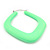 Large Matte Acrylic Square Doorknocker Hoop Earrings in Neon Green - 6cm Diameter - view 3