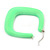 Large Matte Acrylic Square Doorknocker Hoop Earrings in Neon Green - 6cm Diameter - view 4