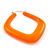 Large Matte Acrylic Square Doorknocker Hoop Earrings in Neon Orange - 6cm Diamete - view 3
