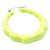 Medium Sized Bamboo Textured Doorknocker Hoop Earrings in Neon Yellow - 5cm Diameter - view 5