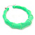 Medium Sized Bamboo Textured Doorknocker Hoop Earrings in Neon Green - 5cm Diameter - view 3