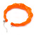 Medium Sized Bamboo Textured Doorknocker Hoop Earrings in Neon Orange - 5cm Diameter - view 4