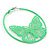 Neon Green Filigree Butterfly Metal Hoop Earrings - 6cm Diameter - view 3