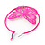 Neon Pink Filigree Butterfly Metal Hoop Earrings - 6cm Diameter - view 4