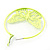 Neon Yellow Filigree Butterfly Metal Hoop Earrings - 6cm Diameter - view 4