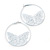 White Filigree Butterfly Metal Hoop Earrings - 6cm Diameter - view 2