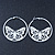 White Filigree Butterfly Metal Hoop Earrings - 6cm Diameter - view 6