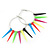 Large Multicoloured Spiky Hoop Earrings In Silver Plating - 8cm Length - view 6