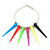 Large Multicoloured Spiky Hoop Earrings In Silver Plating - 8cm Length - view 2