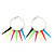 Large Multicoloured Spiky Hoop Earrings In Silver Plating - 8cm Length - view 5