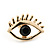 Teen Gold Plated 'Eyes' With Black Crystal Stud Earrings - 14mm Width - view 6