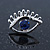 Teen Rhodium Plated 'Eyes' With Blue Crystal Stud Earrings - 14mm Width - view 3
