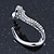 Sleek Diamante 'Snake' Stud Earrings In Rhodium Plating - 25mm Length - view 6