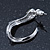 Sleek Diamante 'Snake' Stud Earrings In Rhodium Plating - 25mm Length - view 8