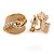 Magnolia Enamel, Crystal Knot Clip On Earrings In Gold Tone - 15mm W - view 2