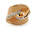 Magnolia Enamel, Crystal Knot Clip On Earrings In Gold Tone - 15mm W - view 3