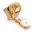 Magnolia Enamel, Crystal Knot Clip On Earrings In Gold Tone - 15mm W - view 4