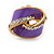 Purple Enamel, Crystal Knot Clip On Earrings In Gold Tone - 15mm L - view 3