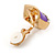 Purple Enamel, Crystal Knot Clip On Earrings In Gold Tone - 15mm L - view 4