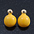 Teen Yellow Enamel Dome Shaped Stud Earrings In Gold Plating - 20mm Length