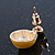 Teen Yellow Enamel Dome Shaped Stud Earrings In Gold Plating - 20mm Length - view 4
