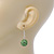 Light Green Crystal 'Ball' Drop Earrings In Silver Plating - 35mm Length - view 2