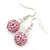 Light Pink Crystal 'Ball' Drop Earrings In Silver Plating - 35mm Length - view 7
