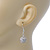 White Crystal 'Ball' Drop Earrings In Silver Plating - 35mm Length - view 4