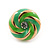 Light Green Enamel, Diamante 'Candy' Stud Earrings In Gold Plating - 13mm Diameter - view 2