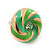 Light Green Enamel, Diamante 'Candy' Stud Earrings In Gold Plating - 13mm Diameter - view 3
