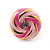 Light Pink/ Deep Pink Enamel, Diamante 'Candy' Stud Earrings In Gold Plating - 13mm Diameter - view 2