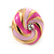 Light Pink/ Deep Pink Enamel, Diamante 'Candy' Stud Earrings In Gold Plating - 13mm Diameter - view 3