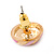 Light Pink/ Deep Pink Enamel, Diamante 'Candy' Stud Earrings In Gold Plating - 13mm Diameter - view 4