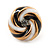 Black/ White Enamel, Diamante 'Candy' Stud Earrings In Gold Plating - 13mm Diameter - view 2