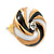 Black/ White Enamel, Diamante 'Candy' Stud Earrings In Gold Plating - 13mm Diameter - view 3