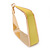 Contemporary Square Yellow Enamel Hoop Earrings In Gold Plating - 40mm Width - view 3