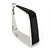 Contemporary Square Black Enamel Hoop Earrings In Rhodium Plating - 50mm Width - view 3