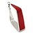Contemporary Square Red Enamel Hoop Earrings In Rhodium Plating - 50mm Width - view 3