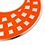 Large Lightweight Neon Orange Enamel Hoop Earrings In Rhodium Plating - 8cm Drop - view 4