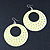 Large Lightweight Neon Yellow Enamel Hoop Earrings In Rhodium Plating - 8cm Drop - view 2