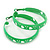 Medium Neon Green Enamel Cut Out Heart Hoop Earrings - 50mm Diameter - view 3